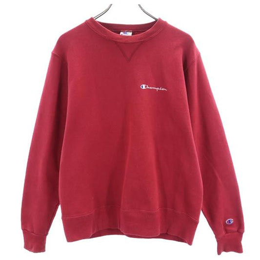 Champion 90s Logo Embroidered Red Sweatshirt Size M