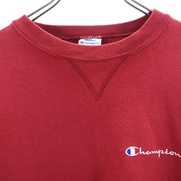 Champion 90s Logo Embroidered Red Sweatshirt Size M