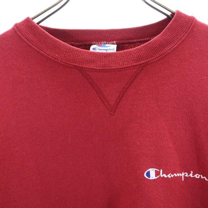 Champion 90s Logo Embroidered Red Sweatshirt Size M