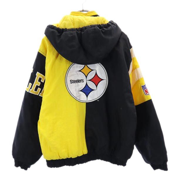 STARTER 90s NFL Steelers Padded Nylon Jacket Black Size S