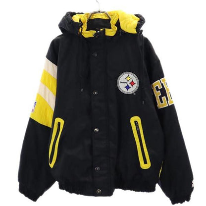 STARTER 90s NFL Steelers Padded Nylon Jacket Black Size S