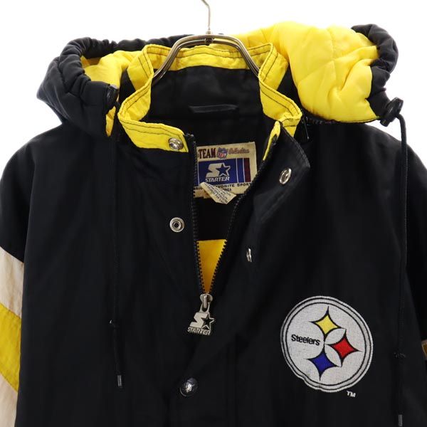 STARTER 90s NFL Steelers Padded Nylon Jacket Black Size S
