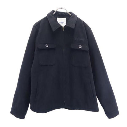 LFYT Black Back Logo Embroidered Wool Jacket Size L