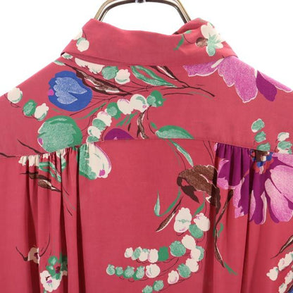 RALPH LAUREN Floral Open Collar Shirt Pink Size 4