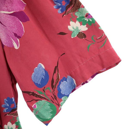RALPH LAUREN Floral Open Collar Shirt Pink Size 4