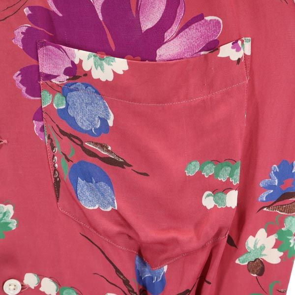RALPH LAUREN Floral Open Collar Shirt Pink Size 4