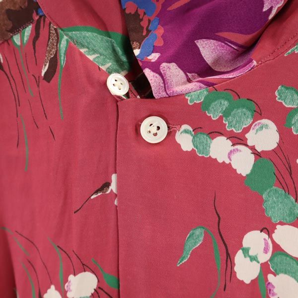 RALPH LAUREN Floral Open Collar Shirt Pink Size 4