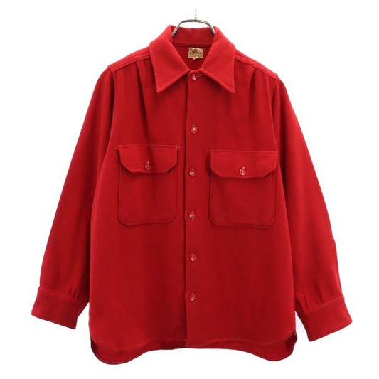 BRENT 40s Vintage Long Sleeve Gusseted Shirt Red Size 15.5