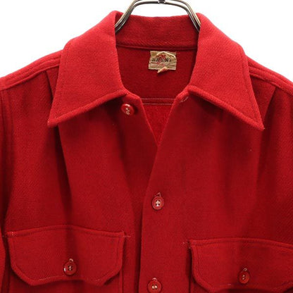 BRENT 40s Vintage Long Sleeve Gusseted Shirt Red Size 15.5