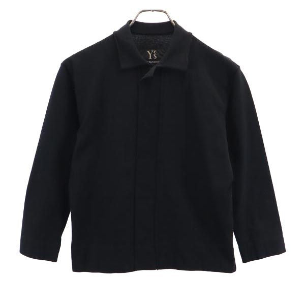 Yohji Yamamoto Collared 3/4 Sleeve Cardigan Black Size 2