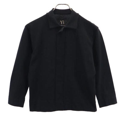 Yohji Yamamoto Collared 3/4 Sleeve Cardigan Black Size 2