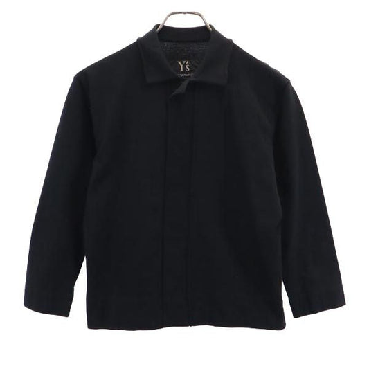 Yohji Yamamoto Collared 3/4 Sleeve Cardigan Black Size 2