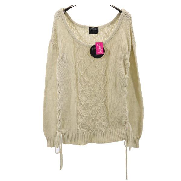STUSSY Wool Blend Lace-Up Sweater White Size M