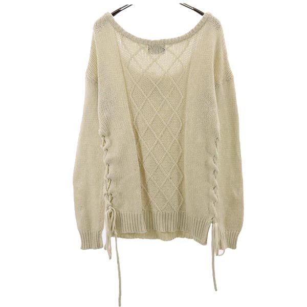 STUSSY Wool Blend Lace-Up Sweater White Size M