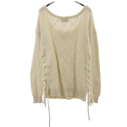 STUSSY Wool Blend Lace-Up Sweater White Size M