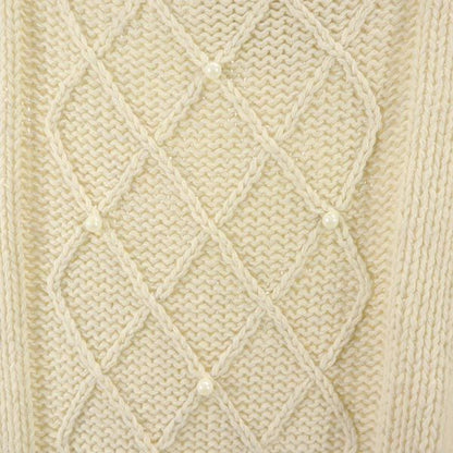 STUSSY Wool Blend Lace-Up Sweater White Size M
