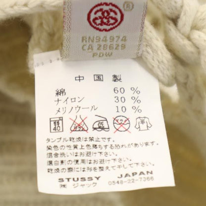STUSSY Wool Blend Lace-Up Sweater White Size M