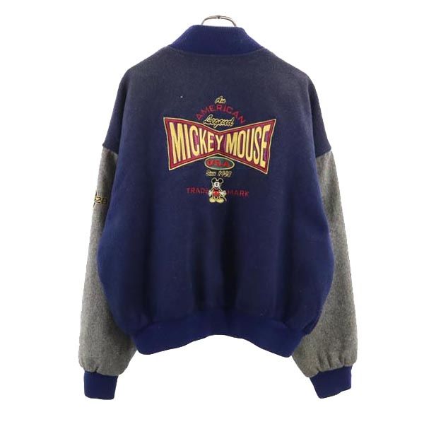 MICKEY MOUSE 80s 90s USA Wool Blend Jacket Blue Size L