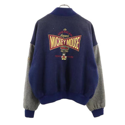 MICKEY MOUSE 80s 90s USA Wool Blend Jacket Blue Size L
