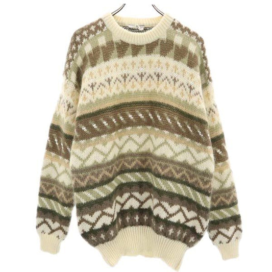 Mohair Blend Long Sleeve Sweater Brown