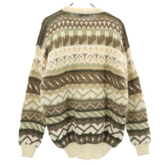 Mohair Blend Long Sleeve Sweater Brown