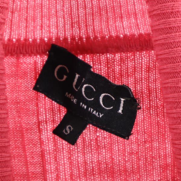 GUCCI High Neck Long Sleeve Sweater Pink Size S