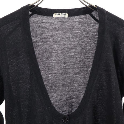 MIUMIU Italian Long Sleeve Cashmere Blend Cardigan Black Size 40