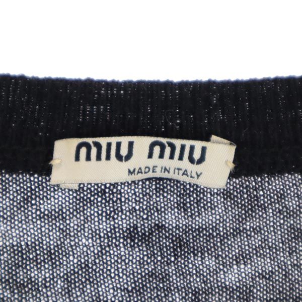 MIUMIU Italian Long Sleeve Cashmere Blend Cardigan Black Size 40