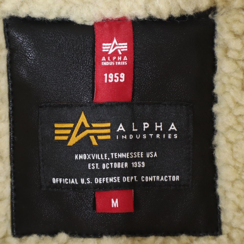 ALPHA INDUSTRIES INC Sherpa Lined Flight Jacket Black Size M