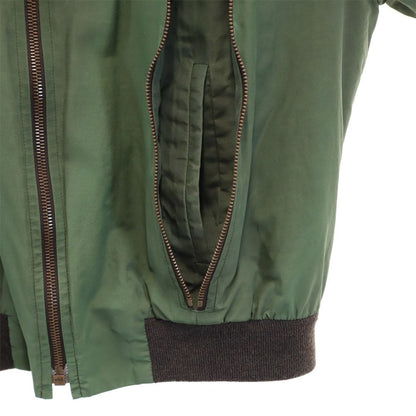 CELINE Mink Fur Collar Padded Jacket Green Size 38