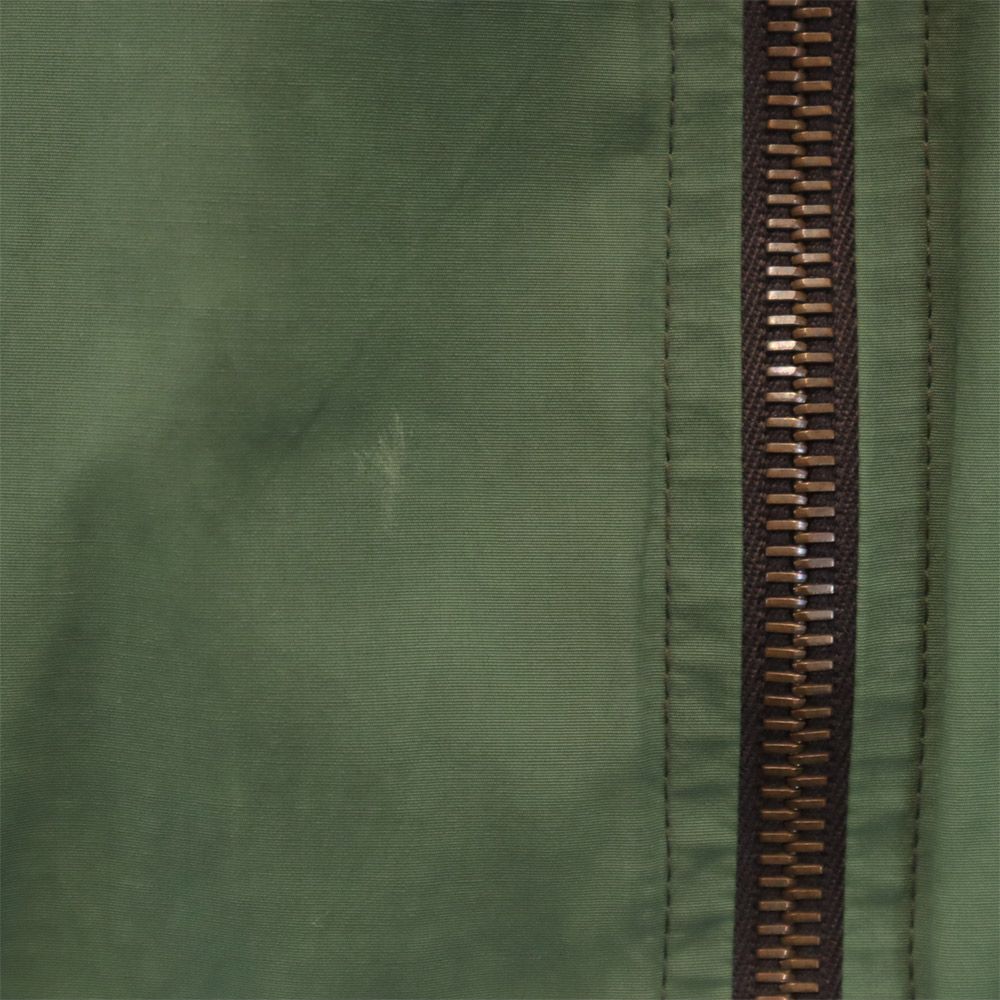 CELINE Mink Fur Collar Padded Jacket Green Size 38