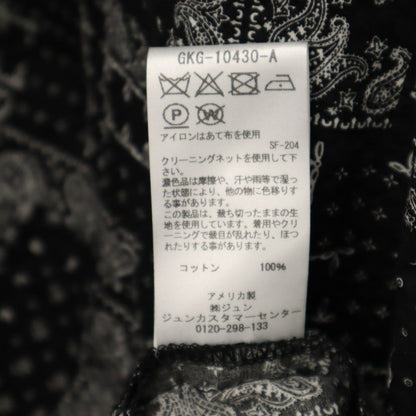GREG LAUREN USA Paisley Long Sleeve Open Shirt Black Size M