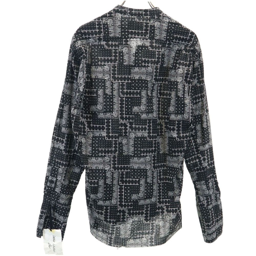 GREG LAUREN USA Paisley Long Sleeve Open Shirt Black Size M