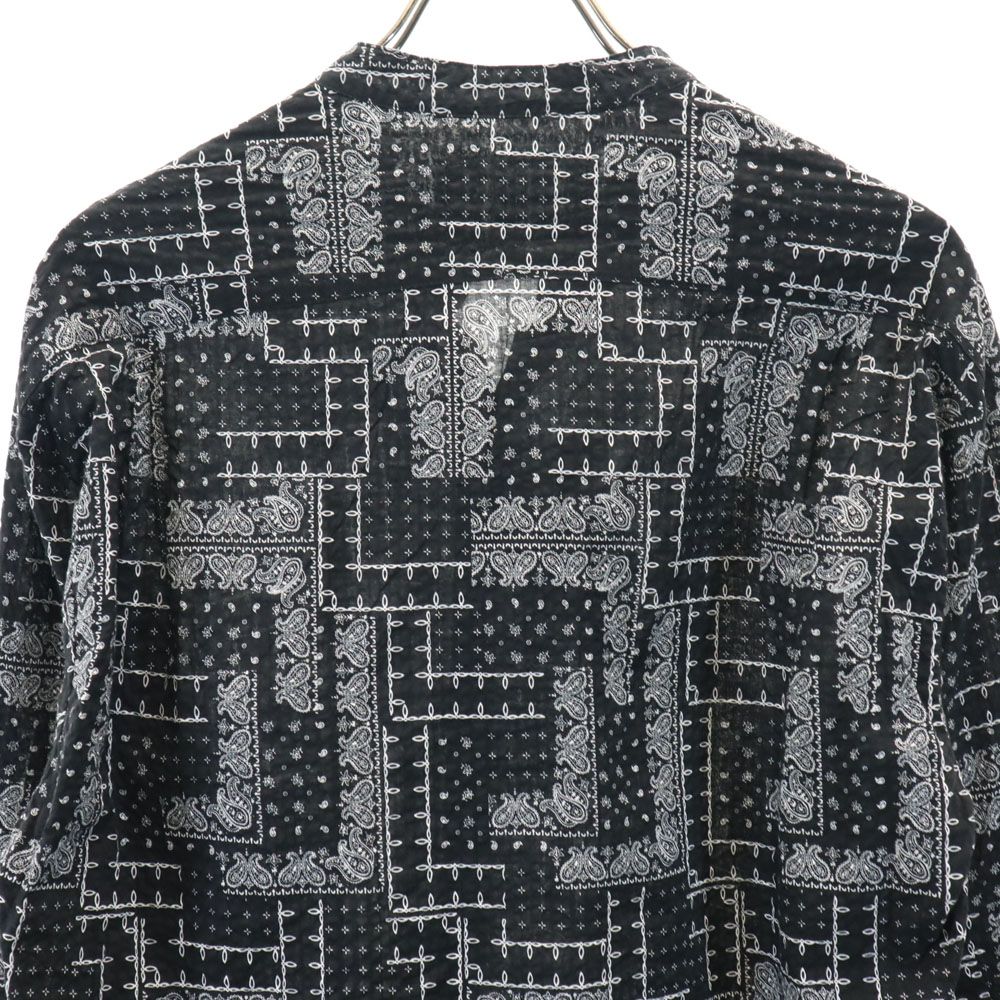 GREG LAUREN USA Paisley Long Sleeve Open Shirt Black Size M