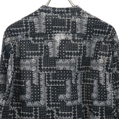 GREG LAUREN USA Paisley Long Sleeve Open Shirt Black Size M