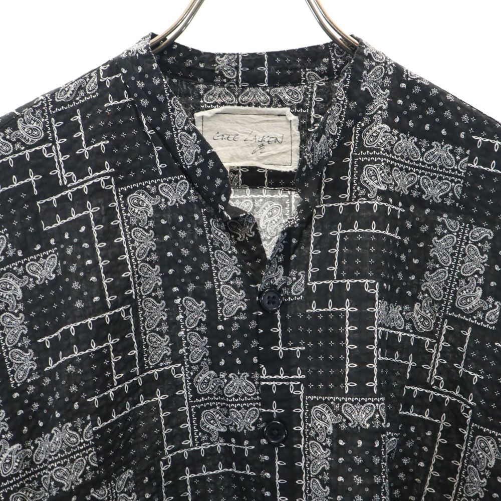 GREG LAUREN USA Paisley Long Sleeve Open Shirt Black Size M
