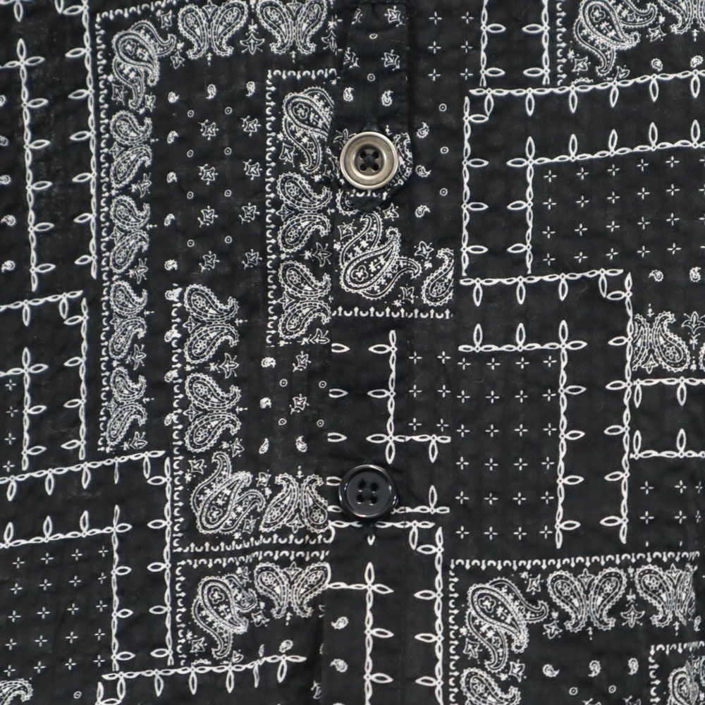 GREG LAUREN USA Paisley Long Sleeve Open Shirt Black Size M