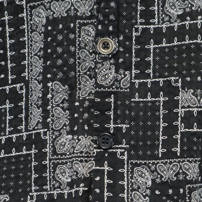 GREG LAUREN USA Paisley Long Sleeve Open Shirt Black Size M