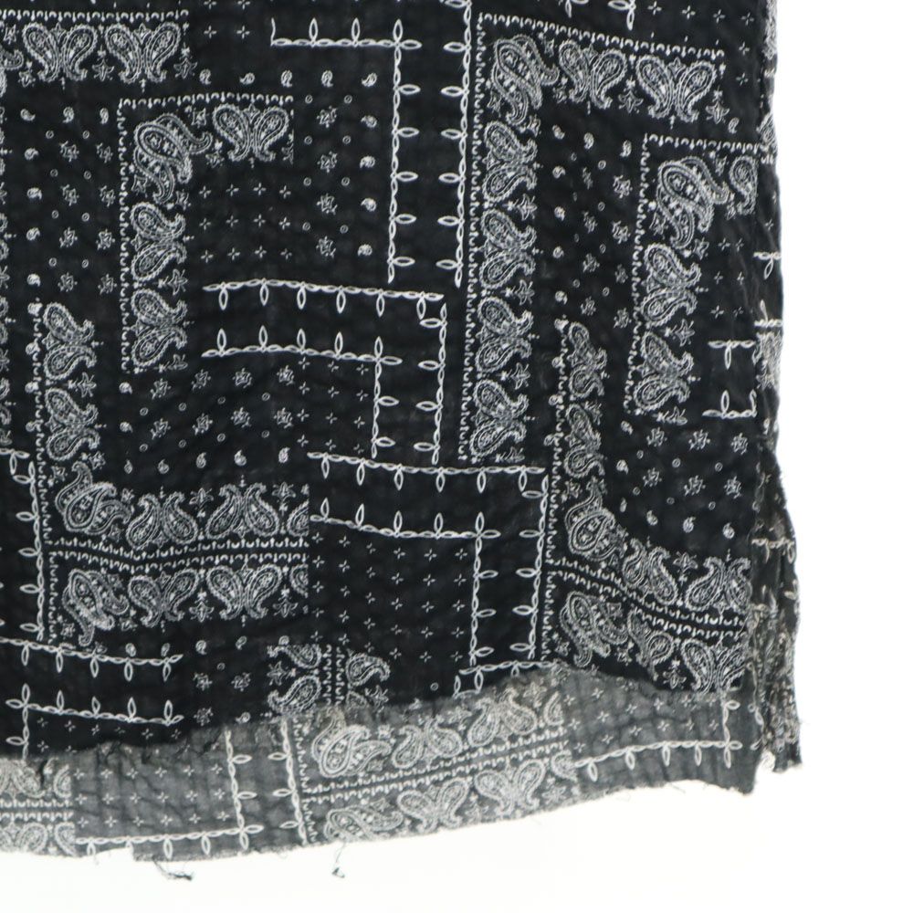 GREG LAUREN USA Paisley Long Sleeve Open Shirt Black Size M