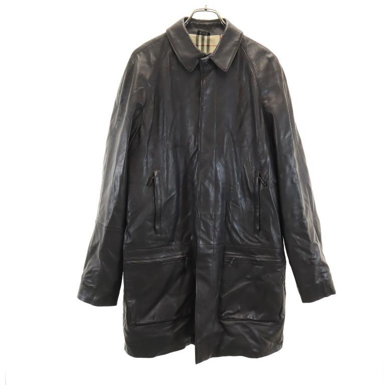 BURBERRY Black Leather Coat