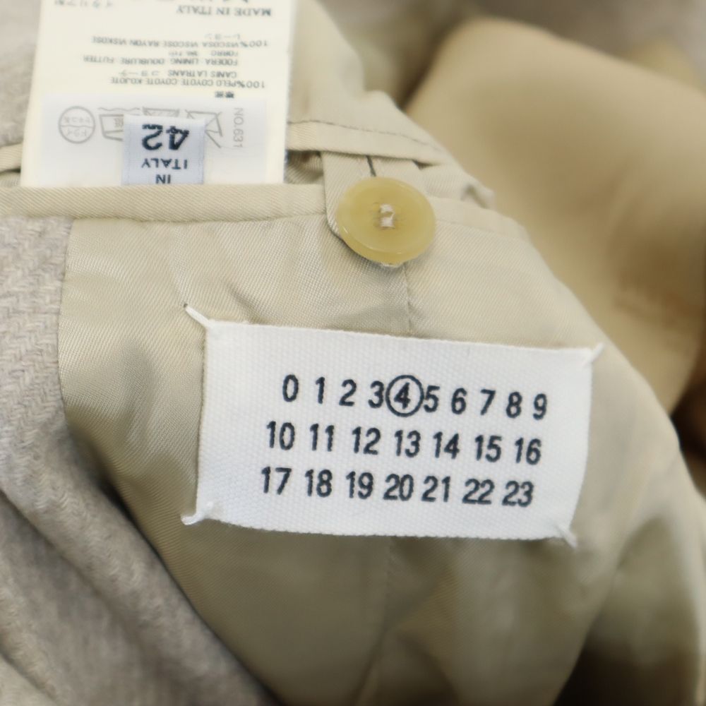 MARTIN MARGIELA Italian Long Sleeve Wool Coat Beige Size 42