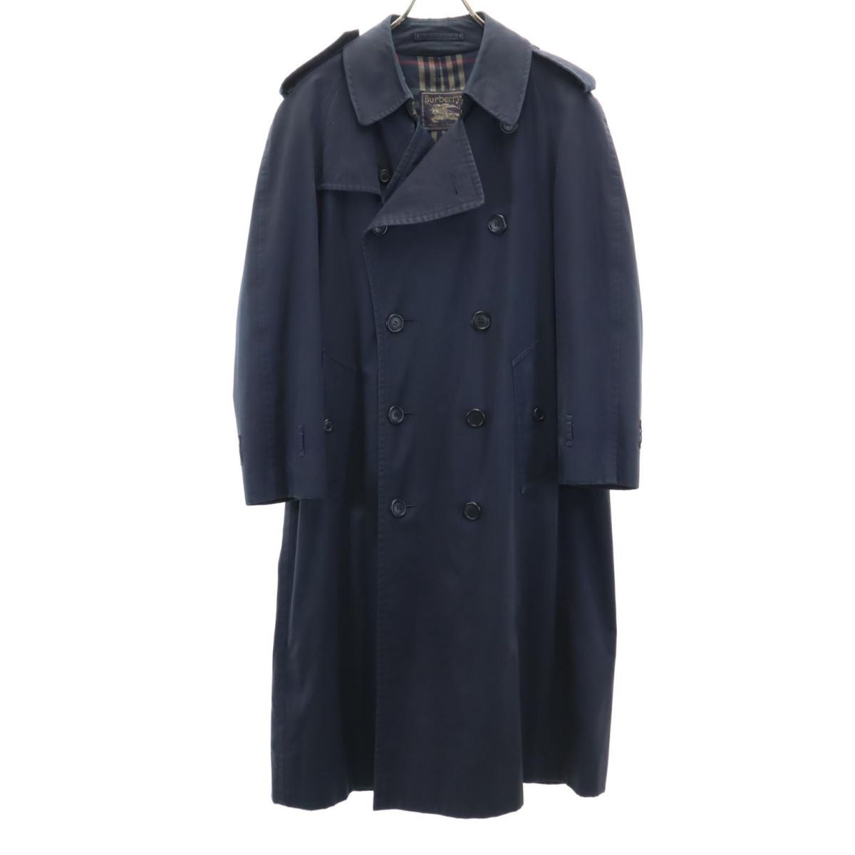Burberrys 80s 90s British Made Vintage Coat Navy