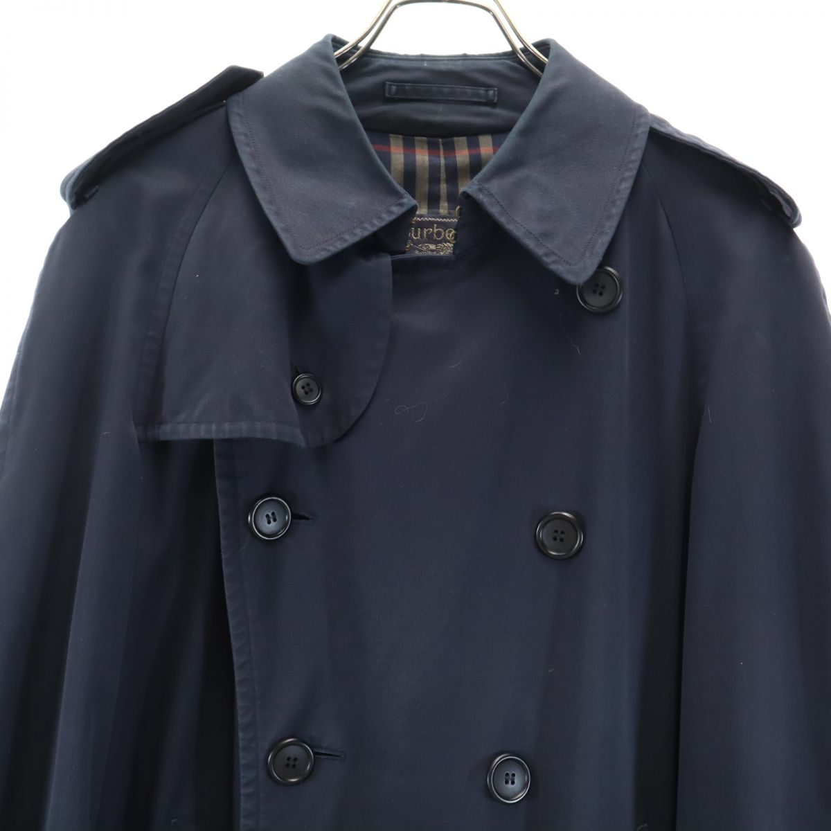 Burberrys 80s 90s British Made Vintage Coat Navy