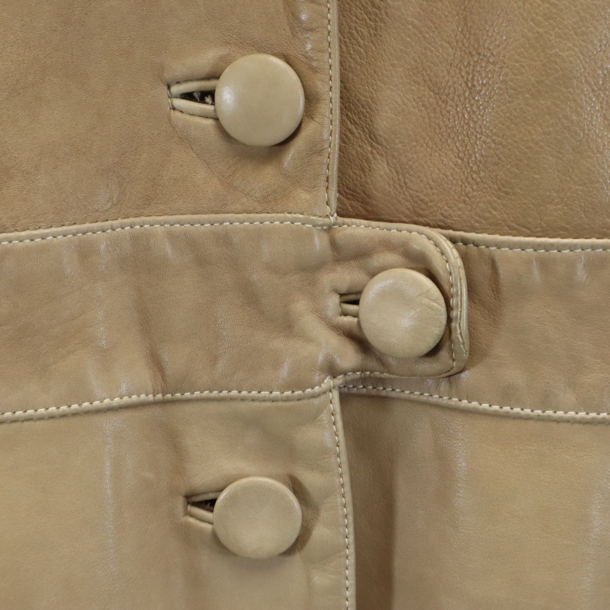 MARNI Genuine Leather Coat Beige Size 42