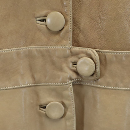 MARNI Genuine Leather Coat Beige Size 42