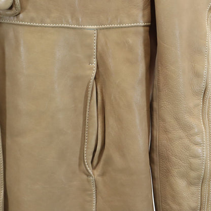 MARNI Genuine Leather Coat Beige Size 42