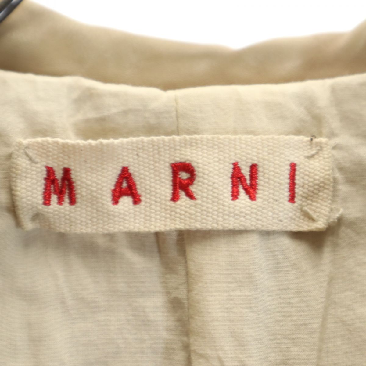 MARNI Genuine Leather Coat Beige Size 42