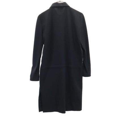 GUCCI Italian Long Sleeve Half-Zip Wool Dress Black Size 42