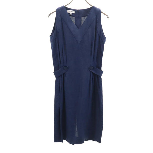 CELINE Sleeveless Linen Mini Dress Size 38