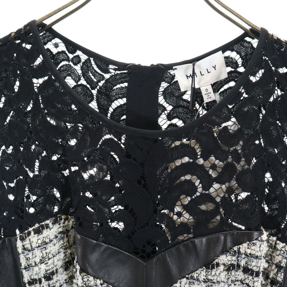 MILLY USA Sleeveless Lace Dress Black